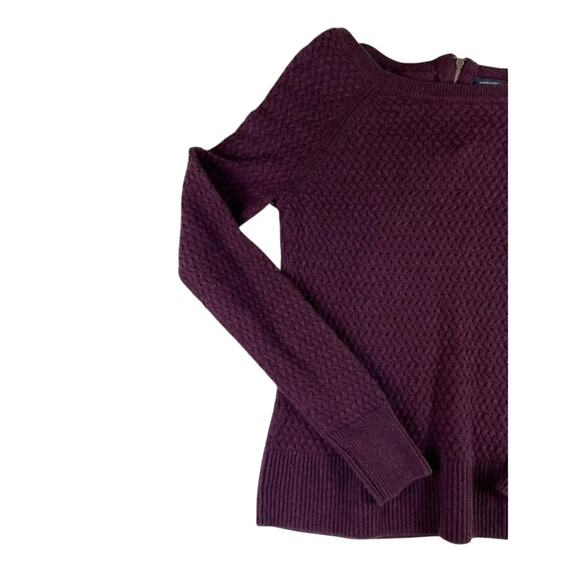American Eagle Outfitters Textured Knit Sweater Medium Burgundy Pullover - Picture 3 of 7